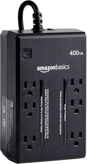 Amazon Basics 313100759724 Ups Battery Backup And Surge Protector 400va/255w 6 Outlets Standby Unint