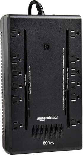 Amazon Basics 445022962937 800va Ups Battery Backup And Surge Protector 12 Outlets Black