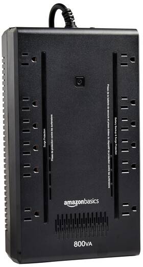 Amazon Basics B073q3bspg Amazonbasics 800va 450w Ups Battery Backup Surge Protector 12 Outlets Black