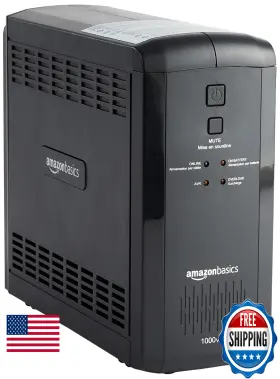 B07rryb3rj Amazon Basics 1000va/550w Ups Battery Backup 9 Outlets Surge Protector Power Sup