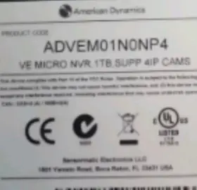 Advem01n0np4 American Dynamics Videoedge Micro Nvr 4tb 8 Poe Ports