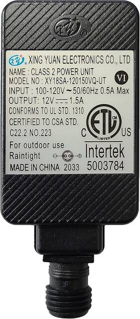 Blossom Inflatables 313038585525 Replacement 12vdc 1.5a Inflatable Adapter Etl Listed 1500ma Power Supply Transfo