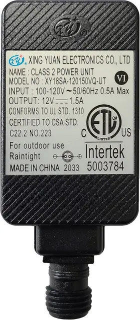 Blossom Inflatables 726084688049 Replacement 12vdc 1.5a Inflatable Adapter Etl Listed 1500ma Power Supply Transfo
