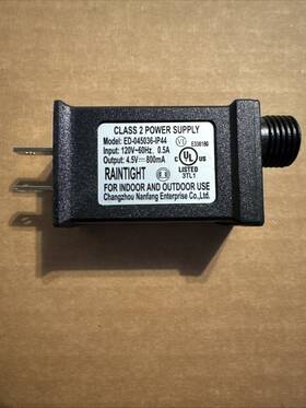 Changzhou Nanfang Enterprise Ed-045036-ip44 Class 2 Power Inflatable Supply 120v-60hz 0.5a 4.5v 800ma