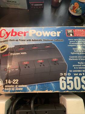Cyberpower 649532003204 In Box Cyber Power 650sl 350 Watts 14-22 Minutes Of Backup Battery With Manual