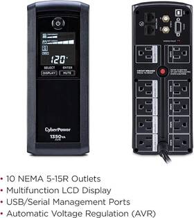 Cyberpower Cp1350avrlcda Cp1350avrlcd Intelligent Lcd Ups System