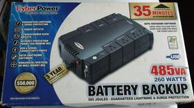 Cyberpower Cps485sl 485va 260 Watt Battery Backup 8 Outlet New In Box