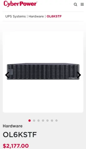 Bp240vl3u01 Cyberpower Ol6kstf Ups 240v Black Uninterruptible Power Supply