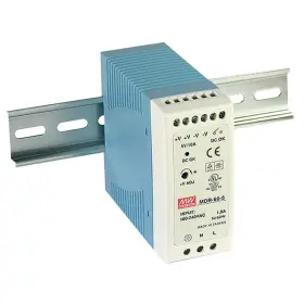 Mdr-60-24 Mean Well 663593021526 Din-rail Power Supply 24v 2.5 Amp 60w