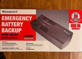 Newpoint 200894 Emergency Battery Backup With Power Surge 600 Va And 300 Watts