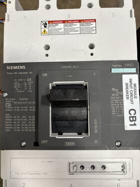 Siemens Hnx3r120ma4ucx5 Module Input Circuit Breaker Type Hng 1200amps 600v