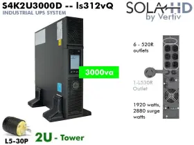 S4k2u3000d Solahd 783472022670 New Surplus Vertiv Industrial Ups 3000va 3kva Lcd 2u #tested
