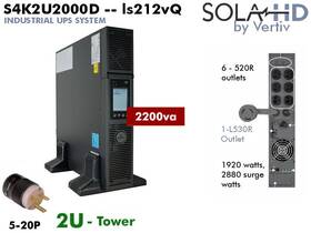 Solahd 783472022694 New Surplus Vertiv Industrial Ups S4k2u2000d 2kva Lcd 2u Online #tested