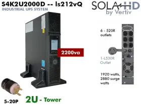 S4k2u2000d Solahd 783472022694 New Surplus Vertiv Industrial Ups 2kva Lcd 2u Online #tested