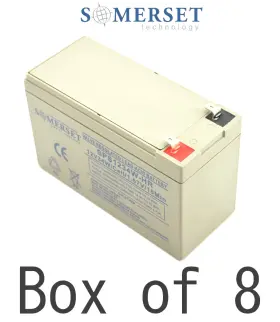 Sps1234w-hr Somerset Power Systems 12v 9ah Flame Retardant Sealed Lead Acid Ups Battery With F2 Terminals - Box Of 8