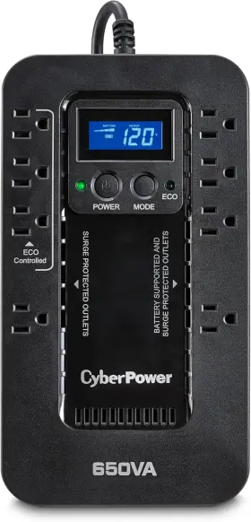 Ec650lcd Systems 313039655616 Ecologic Battery Backup And Surge Protector Ups System 650va/390w 8 Outlets