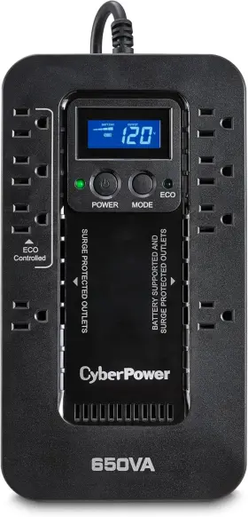 Ec650lcd Systems 711181462852 Ecologic Battery Backup And Surge Protector Ups System 650va/390w 8 Out