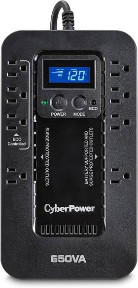 Systems 726084546165 Ec650lcd Ups Battery Backup And Surge Protector - 650va/390w 8 Outlets