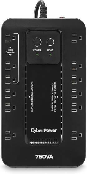 Systems 726084700048 Ec750g Ecologic Battery Backup And Surge Protector Ups System 750va/450w 12 Outl