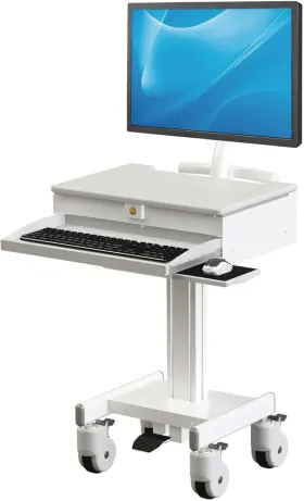 Tripp Lite 711181048414 Mobile Sit Stand Desk With Monitor Arm Height Adjustable Small Rolli
