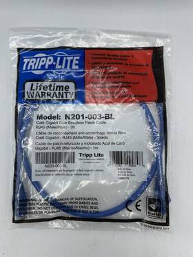 Tripp Lite N201-003-bk N201-003-bl Blue Snagless Patch Cable 3 Foot Rj45 New