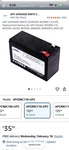 2 Pack APCRBC110-UPC Sealed Lead Acid, 7 Ibs. Battery (compatible With Ups) New. Price: $35.00.