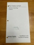 Harman Kardon Citation S/11/S Remote Switching Control Technical Manual Oem Good. Price: $49.99.