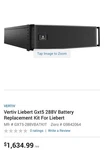 Vertiv Liebert Internal Battery 288VBATKIT New. Price: $1399.00.