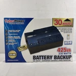 Cyberpower Battery Backup Surge Protector 425VA 230 Watts 6 Outlet 585 J New. Price: $39.99.