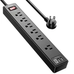 6FT Power Strip Surge Protector - Yintar Extension Cord With Ft, Black New. Price: $18.99.