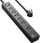 6FT Power Strip Surge Protector - Yintar Extension Cord With Ac Outlets And 3, New. Price: $23.41.