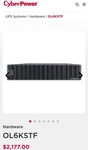 Cyberpower OL6KSTF BP240VL3U01 Ups Black Uninterruptible Supply Open. Price: $450.00.