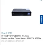Ditek DTK-UPS1000R+ Online Uninterruptible Power Supply New. Price: $350.00.