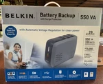 Belkin Battery Backup With Surge Protection Va F6C550-AVR Nib Open. Price: $77.00.